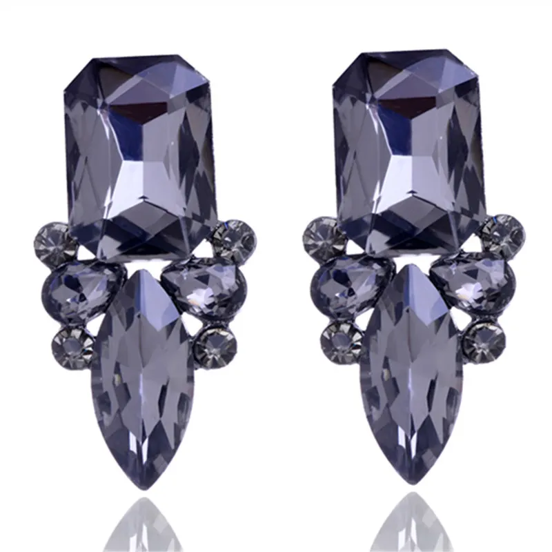 High Quality Fashion Classic Shiny Crystal Christmas Party 8 Colors Stud Earrings For Women And Girls Gift 2019 New