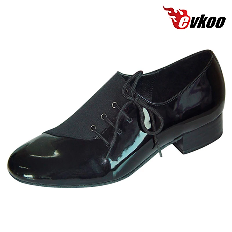 Evkoodance Lack-up Design  Modern Ballroom Dance Shoes For Man Heel Height 2.5cm Handmade Nubuck Patent Customize Shoes Evkoo311