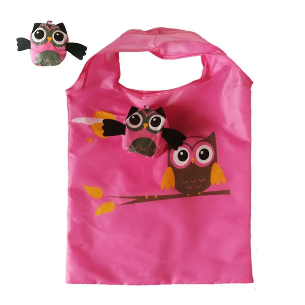 Cute Animal Owl Shape Folding Shopping Bag Eco Friendly Ladies Gift Foldable Reusable Tote Bag Portable Travel Shoulder Bag