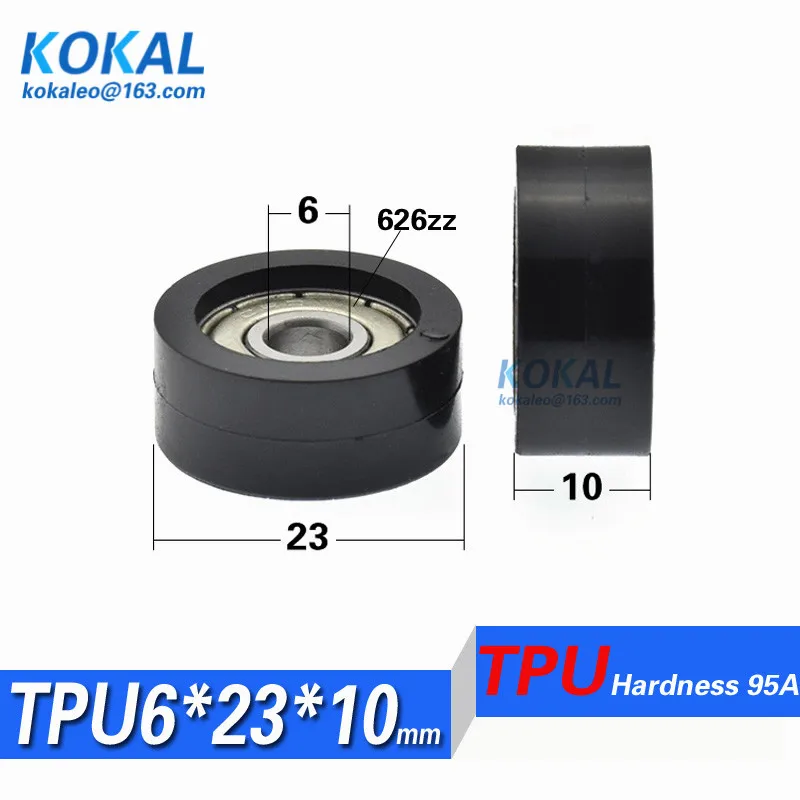 [TPU0623-10] 1PCS Low noise 6*23*10mm TPU soft rubber 626 ball bearing sliding guide window door roller wheels pulley 0623KK