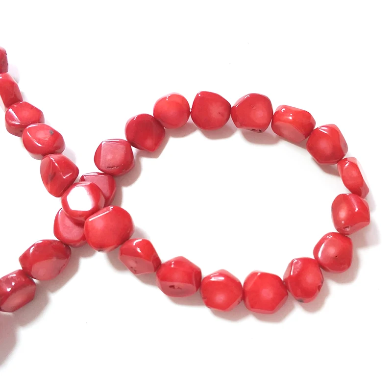 2021 Fashion 13MM 5pieces/bag Red Coral Irregular Shape Beads for DIY Necklace Bracelet Jewelry Accessories