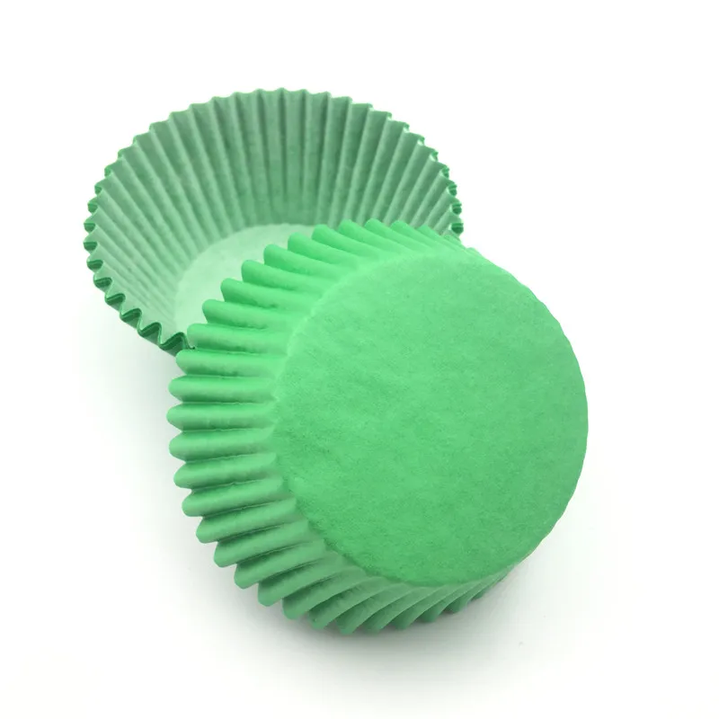 100Pcs/Lot Green Paper Cake Cupcake Liner Baking Muffin Box Cup Case Party Tray Cake Decorating Tools Cupcake Holders