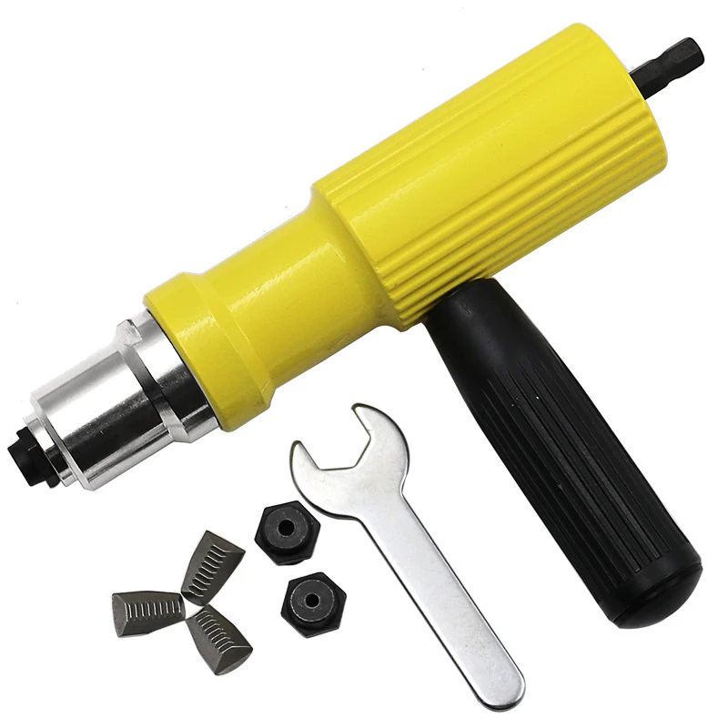 Listrik Glue Gun Memukau Adaptor Insert untuk Cordless Drill Riveter Gun dengan Handle Nail Gun Aluminium Rivet Nut Senjata
