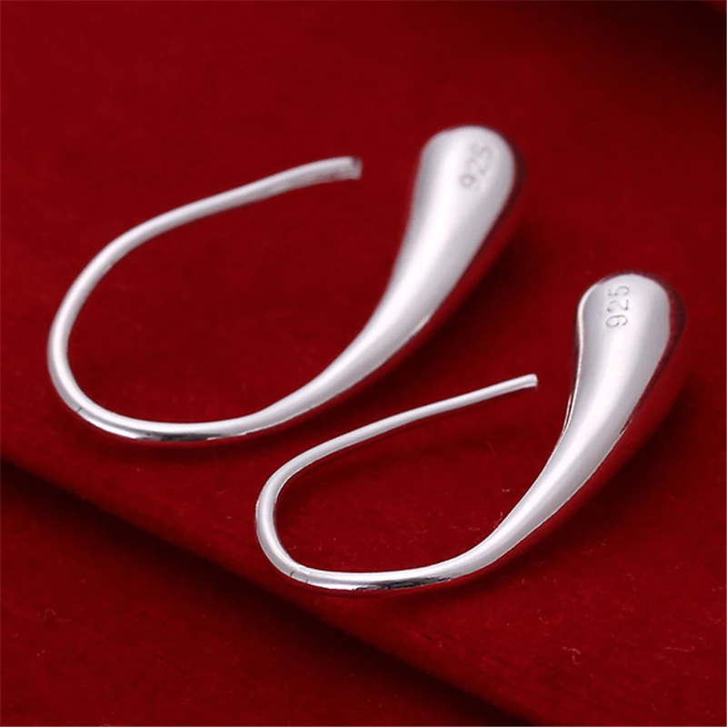 DOTEFFIL 925 Sterling Silber Teardrop/Wasser tropfen/Regentropfen Stud Ohrringe Für Frau Hochzeit Engagement Partei Charme Schmuck