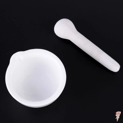 Peerless 1Pcs Ceramic Porcelain Mortar And Pestle Mix Grind Bowl Set Laboratory Herbs Kitchen 6ml