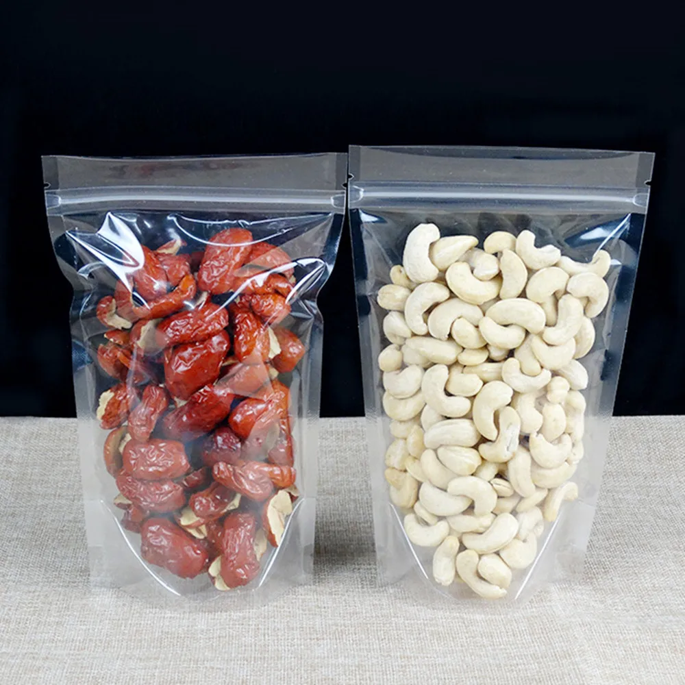 

Reusable Stand Up Zip Lock Plastic Packaging Bags Zipper Tear Notch Self Sealing Pouch Dried Nuts Flowers Snack Food Storage Bag