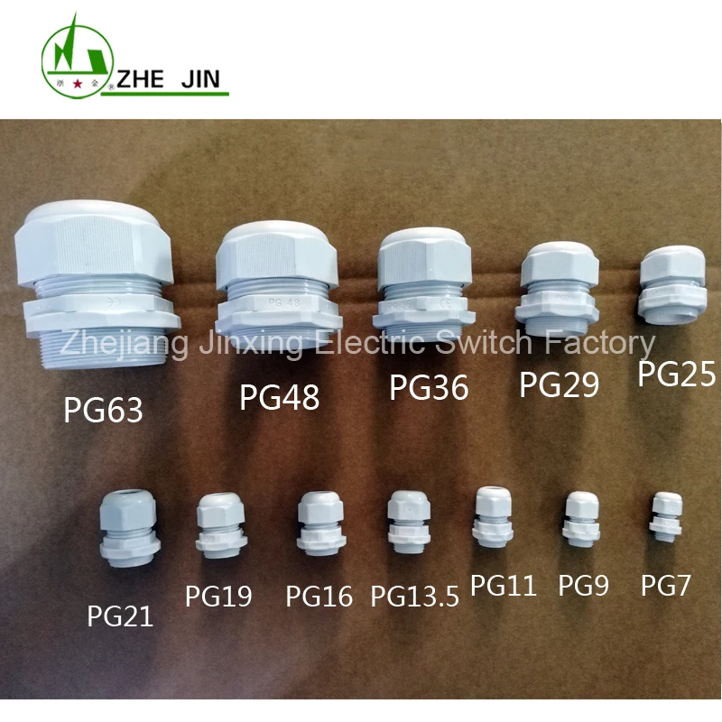 ZHEJIN (20pcs) IP68 PG48 34-44MM Plastic Waterproof Connectors Nylon Cable Glands