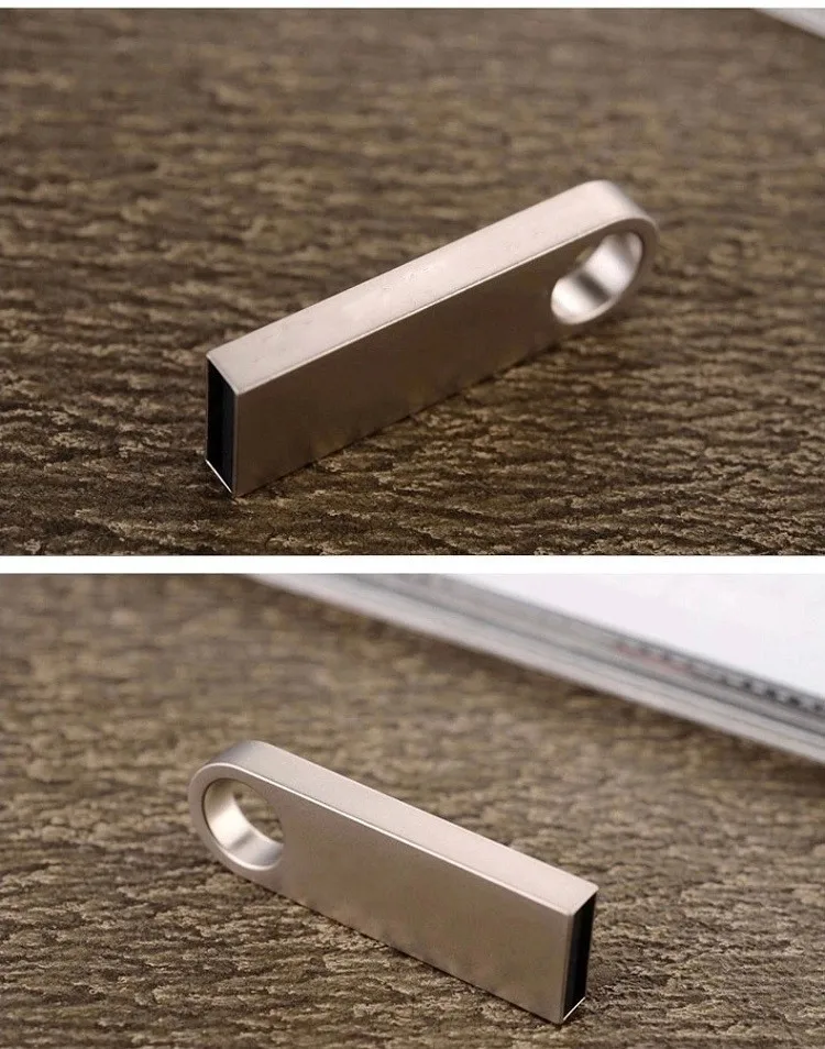 High Quality USB Flash Drives Steel Metal PenDrive Gold/Silver Flash Drive Pen Drive USB 2.0 64GB 32GB 16GB 8GB 4GB