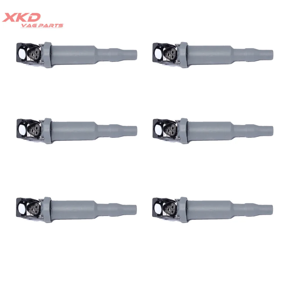 6X Gray Ignition Coil Plug Set Fit For BM 325i 525i 330i 530i 3.0 L6    12 13 7 548 553   12 13 7 523 345   12317594936