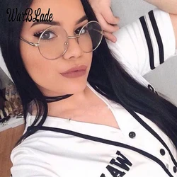 WarBLade 2020 round nerd glasses clear lens unisex gold round metal frame glasses optical men women eyeglass frame fake glasses