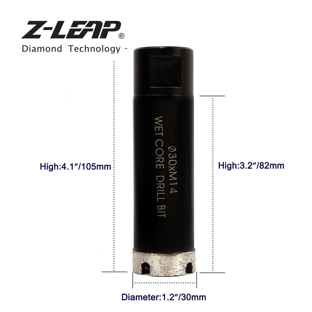 Z-LEAP 1PC 30mm Diamond Drills M14 Thread Hole Saw For Ceramic Tile Wet Use Stone Marble Granite Opening Device Power Tools