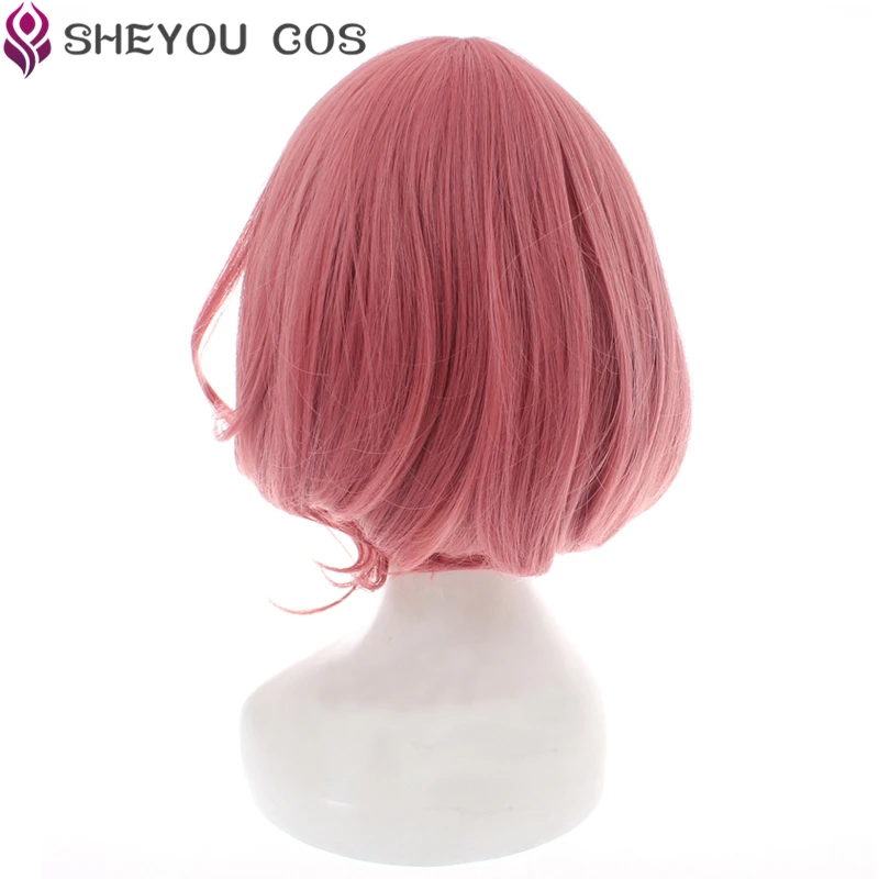 Anime Noragami Ebisu Kofuku Pruiken Cosplay Kostuum Vrouwen Meisje Korte Roze Krullend Haar Hittebestendige Cosplay Kostuums Pruik + Pruik cap