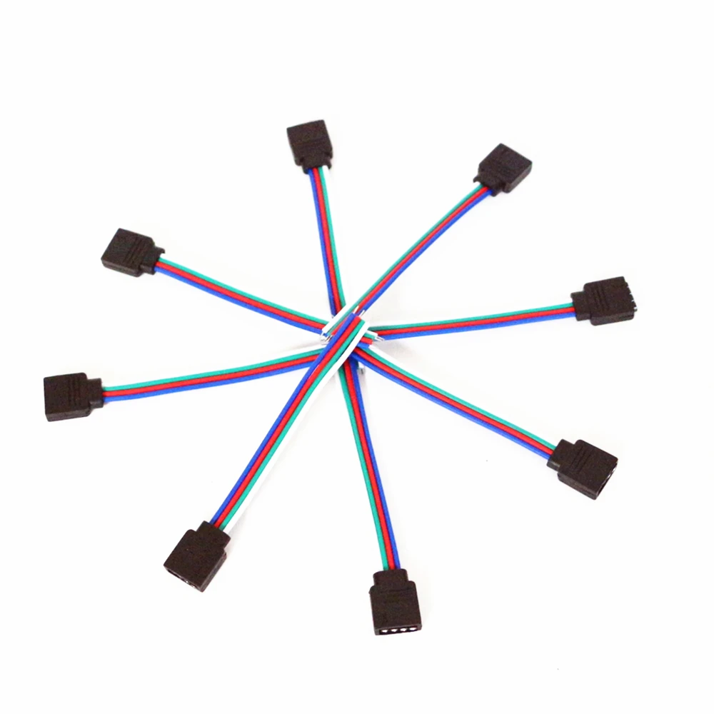 10Pcs/Lot 10cm 4 Pin RGB LED Ribbon Female Connector Wire for 5050 3528 2835 RGB LED Strip 4pin LED Cable for RGB LED Controller