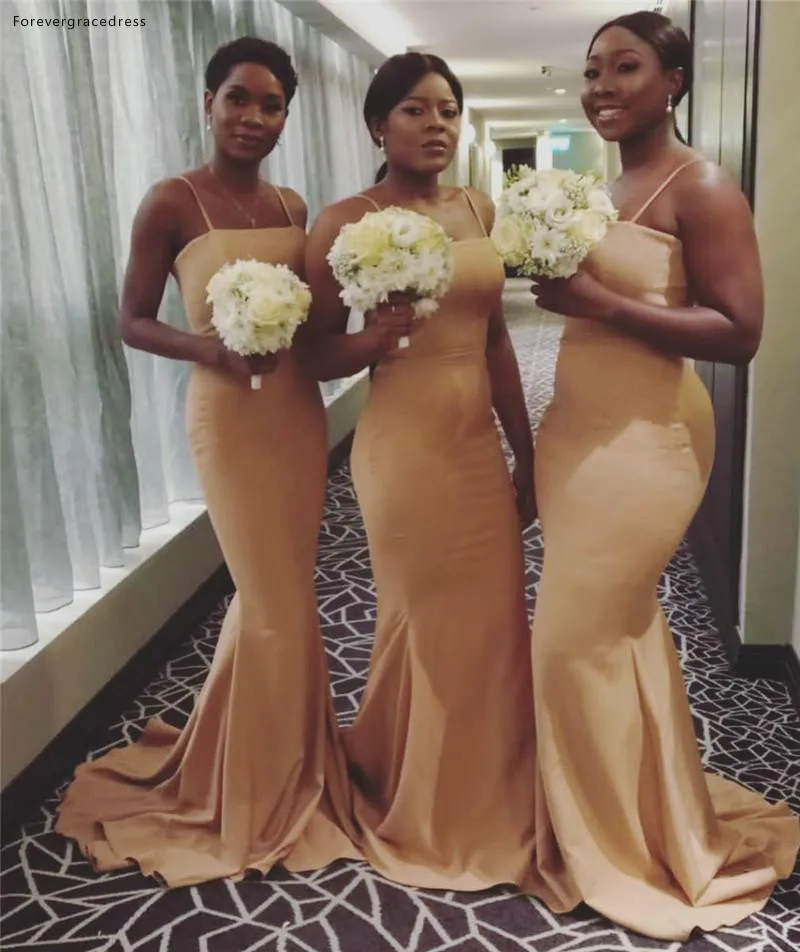 South African Nigeria Girls Bridesmaid Dresses 2019 Long Summer Country Garden Formal Wedding Party Guest Maid of Honor Gowns