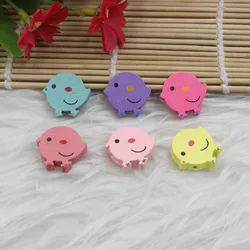 20pcs/lot Wholesale Colorful Lead-free Animal/Bird  Wood Beads for Bracelet/Necklace 21x22mm K05352