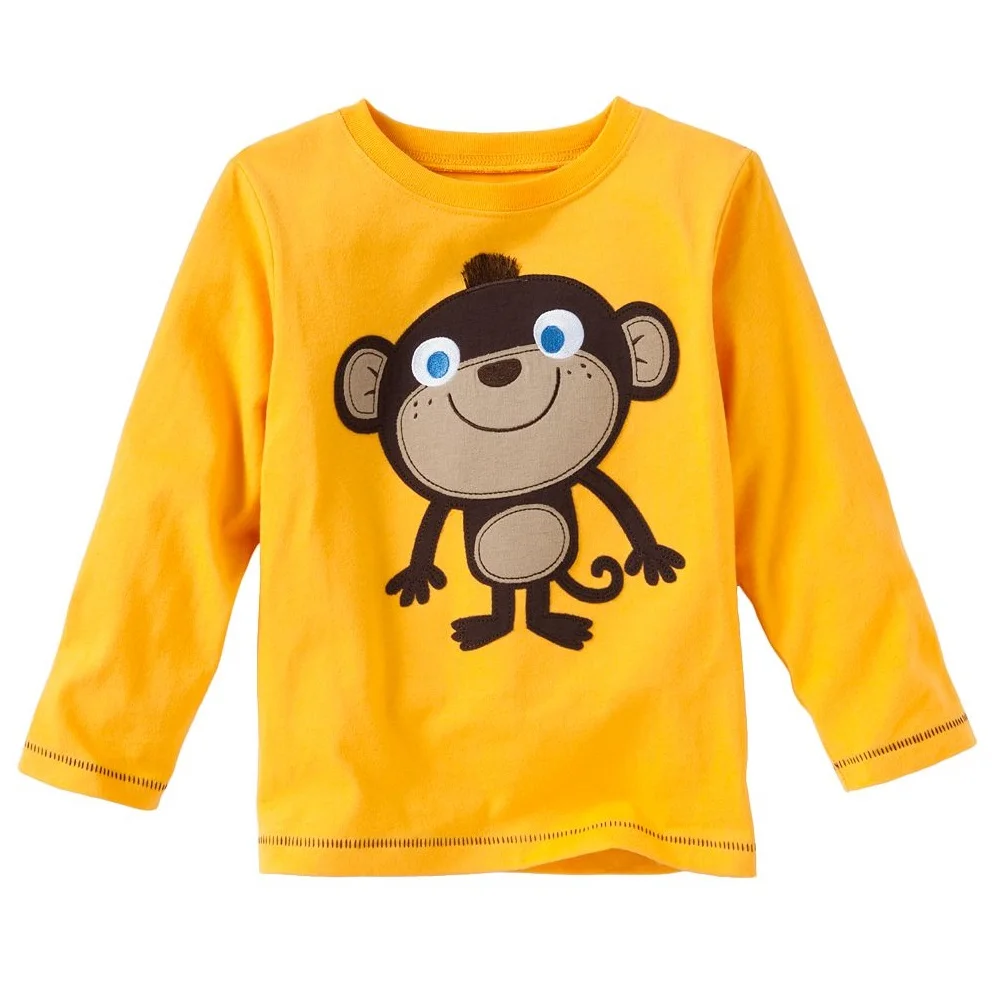 Yellow Monkey Baby Boys Clothes Long Sleeve t-shirts children tees shirts outfits autumn kids jersey sweatshirts 100% Cotton