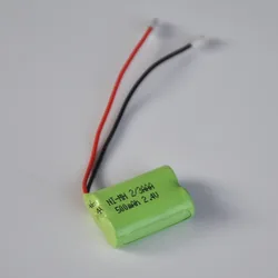 2pcs 2.4V rechargeable 2/3AAA battery pack 500mah 2/3 AAA ni-mh nimh cell for RC toys cordless phone