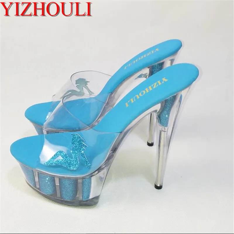 YIZHOULI-하이힐 슬리퍼, 15 CM, 클럽 나이트 신발, 섹시한 폴 댄스 신발, 플랫폼, 여성용 댄스 신발