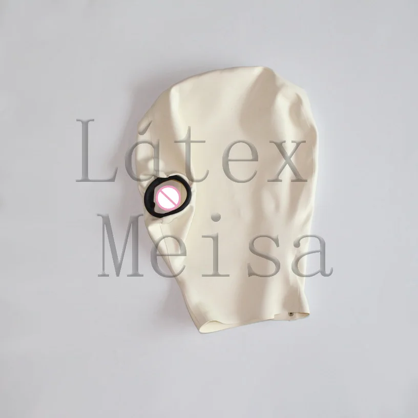 

Взрослая латексная маска кошки с черным вращающимся ртом в однотонном белом цвете