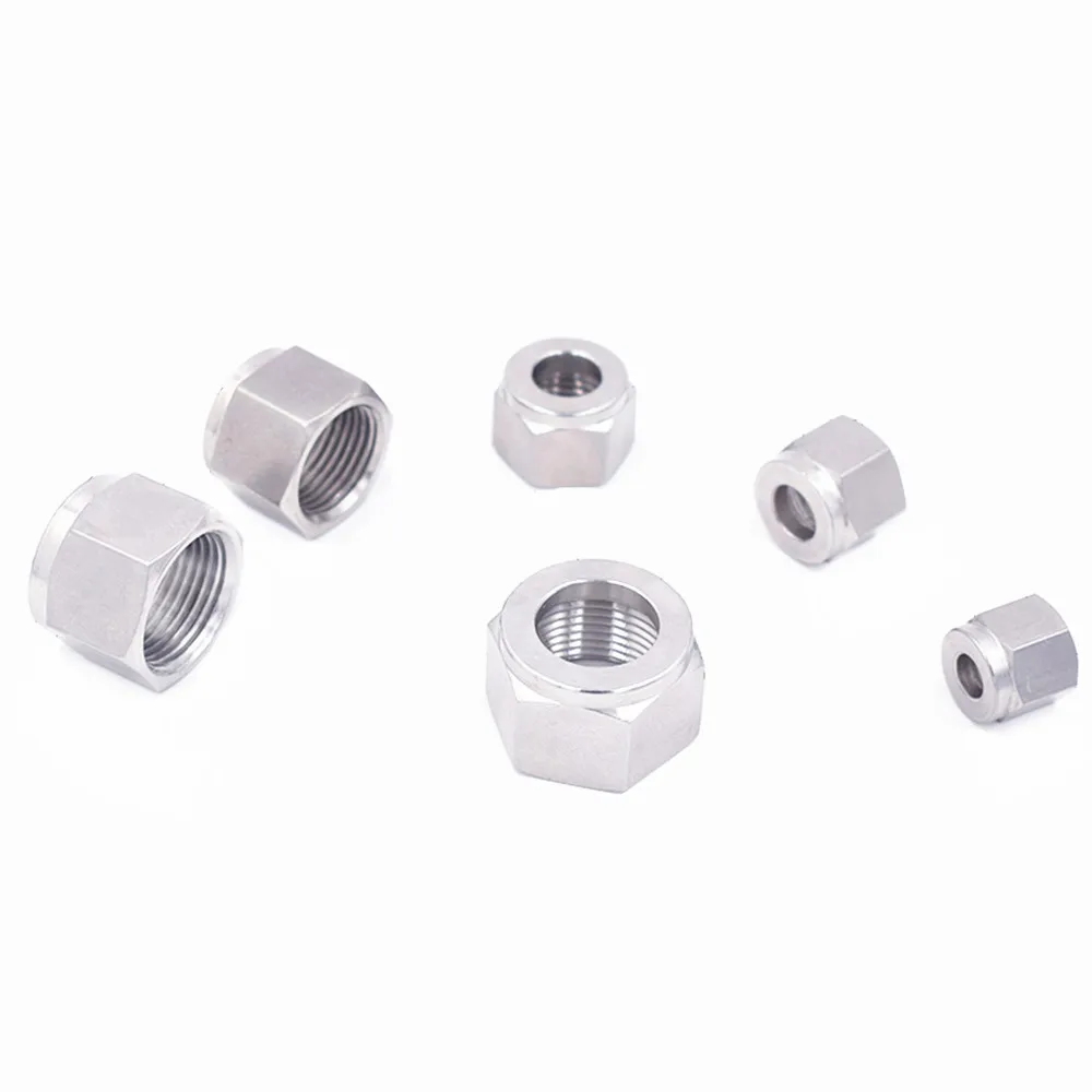 SS 304 Stainless Steel Double Ferrule Compression Connector 6mm 8mm 10mm 12mm 14mm 16mm Tube Parts Double Ferrule Nut