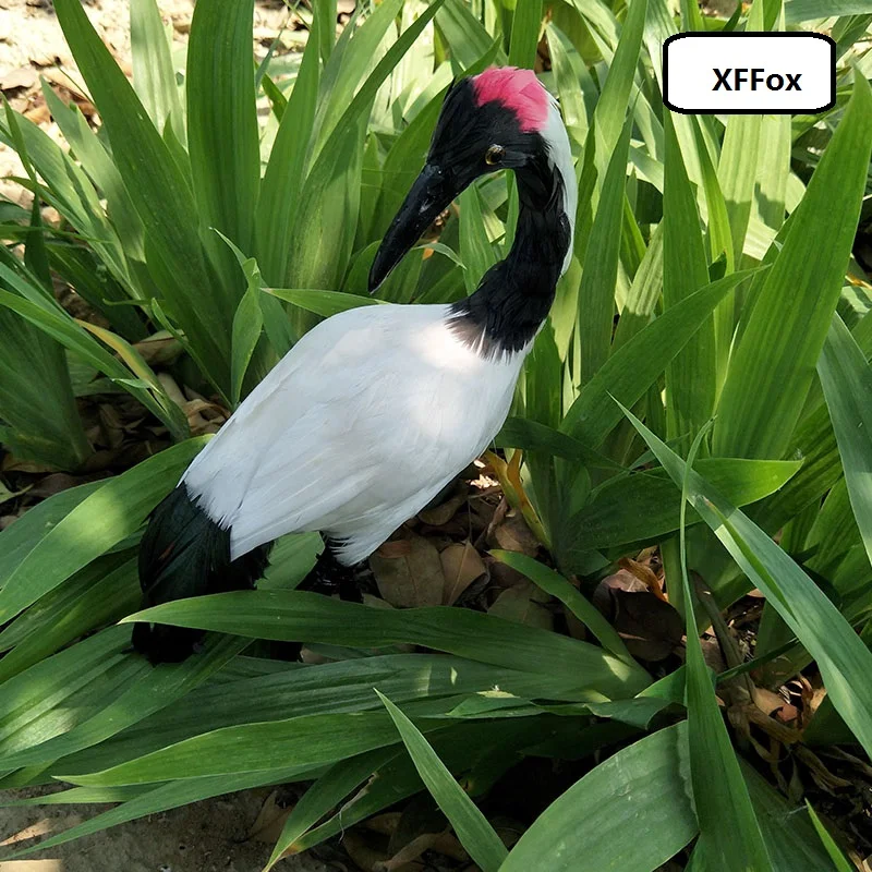 new simulation Red-crowned crane model foam&furs real life crane bird gift about 30cm xf1089