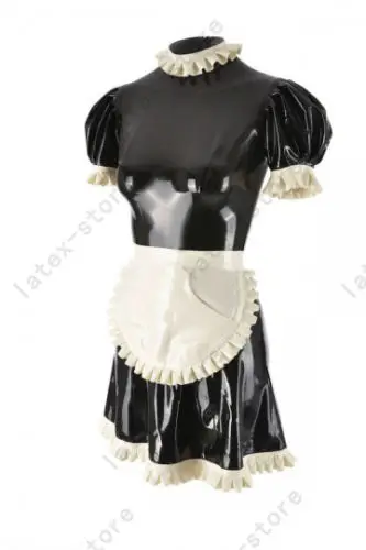 

Latex Rubber Gummi Maid Dress skirt apron customized