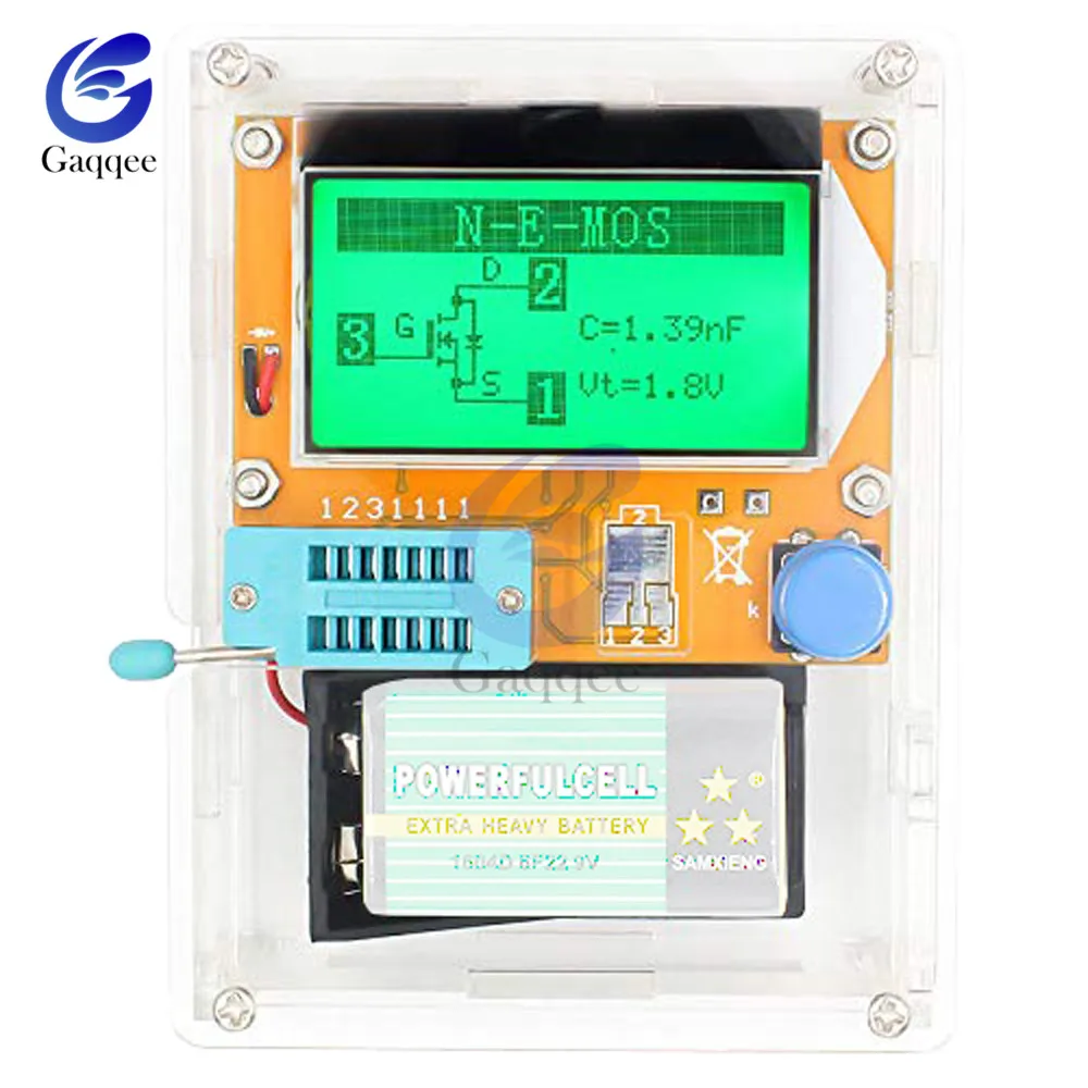 LCR-T4 Transistor Tester Mega328 Diode Triode Capacitance Resistance Inductance Multimeter Module with Transparent Shield Case