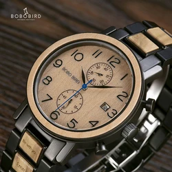 Relogio Masculino BOBO BIRD Watch Men Top Luxury Stainless Steel Wooden Watches reloj hombre Great Gifts for Man Free Engraving