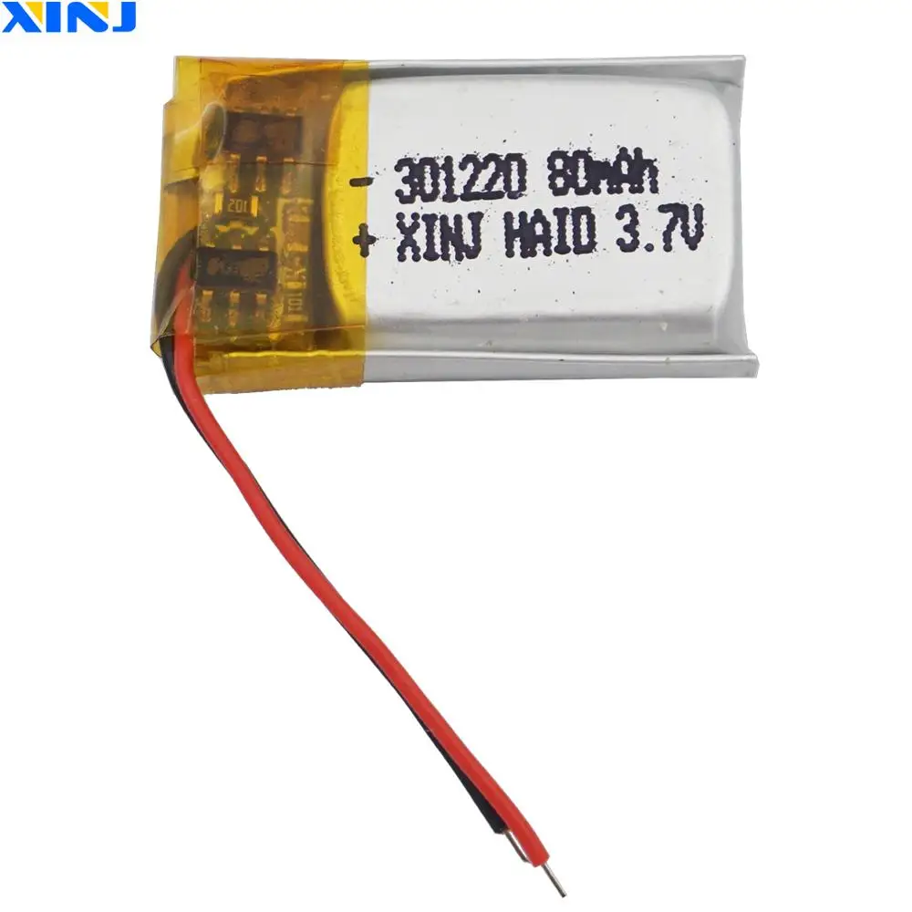 

3.7V 80 mAh Polymer Li Battery Lipo 301220 For Mp3 Recording Pen Speaker Headphones GPS Sat Nav Driving Recorder Bluetooth