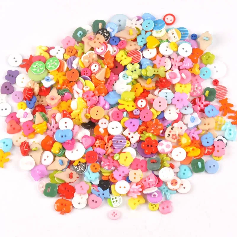 100pcs mixed Shank and Flatback Cartoon Dyed Plastic buttons for kids coat boots sewing clothes Scrapbooking DIY Craft MT1895