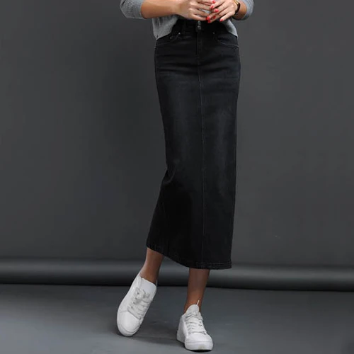 Para as mulheres verão vintage preto saias longas feminino saia jeans saia longa saia jeans saias jeans femininas