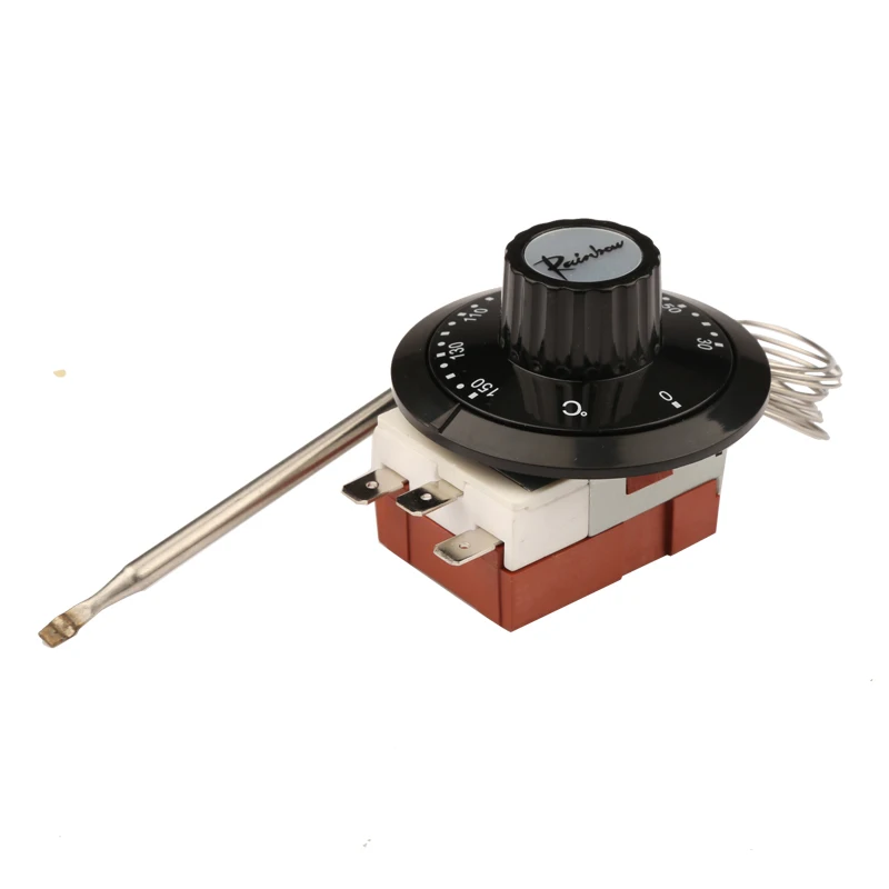 

30 -150 Celsius Korea Rainbow Normally Closed Capillary Thermostat - 3 Pin Tempering Switch Adjustable Temperature for Fryers