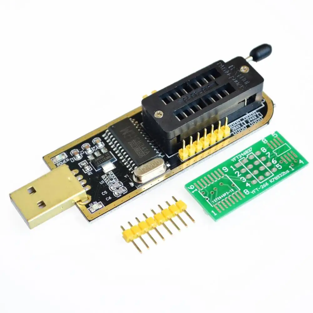 Glyduino Gold Color CH341A 24 25 Series EEPROM Flash BIOS USB Programmer with Software & Driver