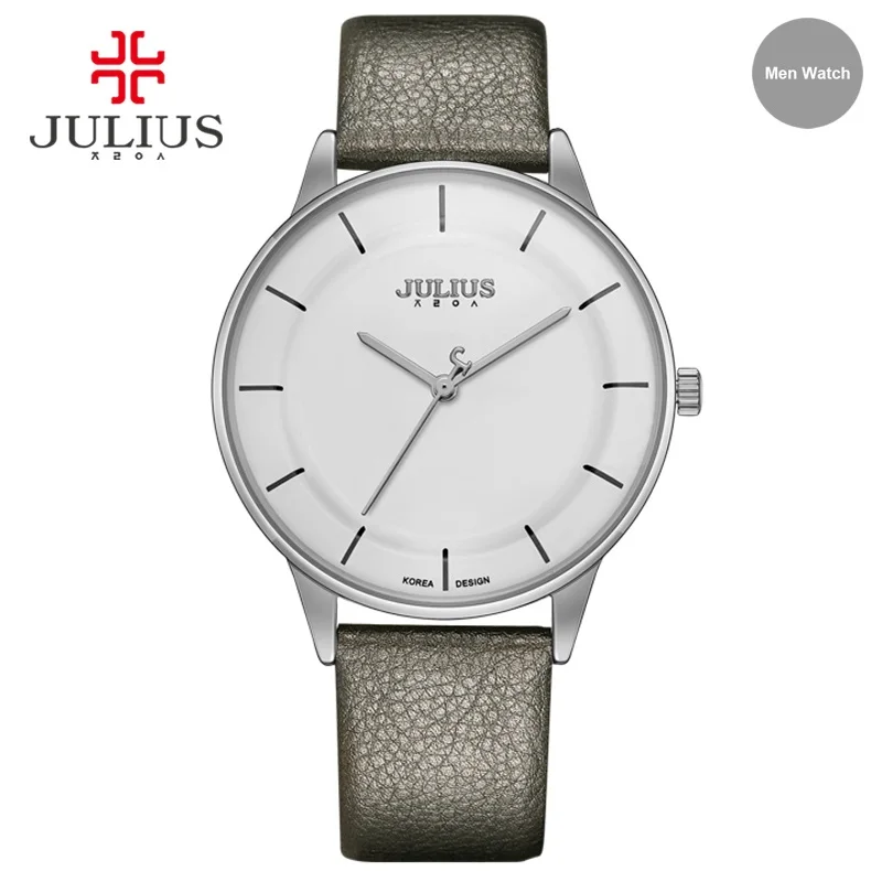 JULIUS Watches Men Simple Leather Watch Stylish Thin Wrist Watch Brand Luxury Designer 2017 New Business Quartz Clock UHR JA-957