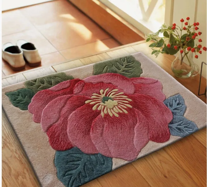 

Flowers on Wool carpets for corridor parlor bedroom Large size Classical Entrance Mat rugs decoration floor rug Floral carpet