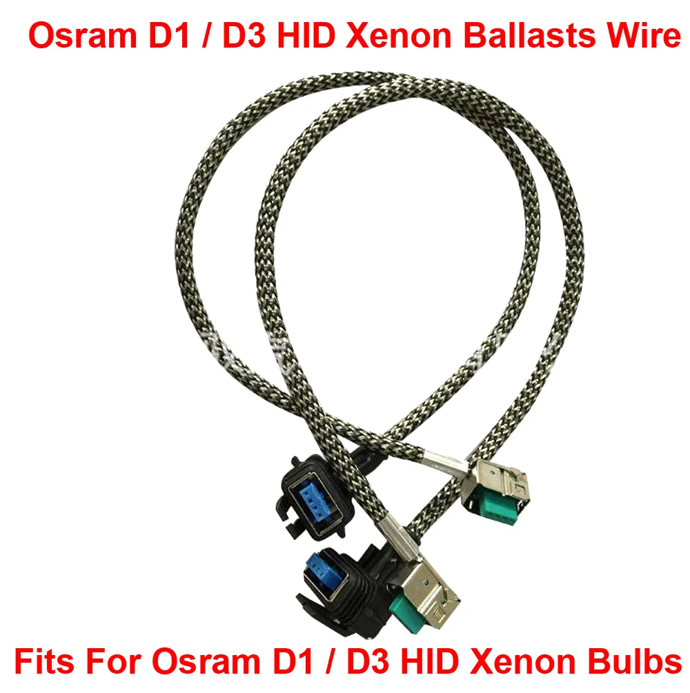 2PCS D1S D1R D1C D3S D3R D3C HID Xenon Headlight Bulbs Ballasts Wire Harness Cable Adapter Holder Cord Wiring Socket Plug N Play