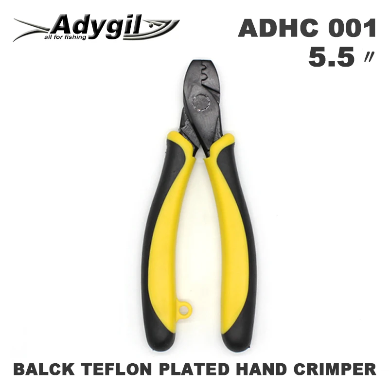 Adygil 5.5 inch Black Plated Hand Crimper With Fishing Lanyards And Sheath ADHC 001 Size 5.5 inch 3 pcs / lot