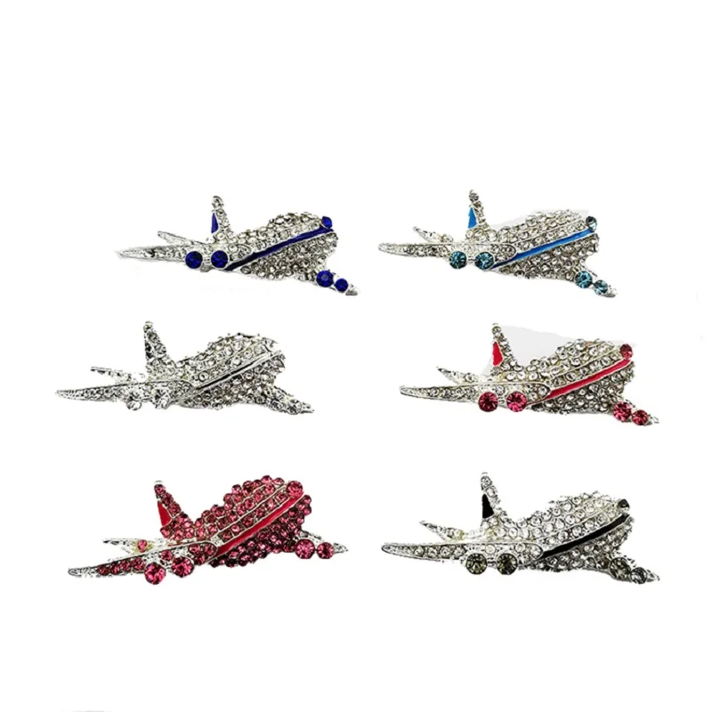 

50pcs Elegant Multi-colored Airplane Women Aircraft Brooch Pin Jewelry