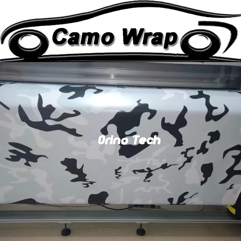 

Black White Snow Camouflage Vinyl Decal Wrap Camo Car Sticker Foil Film Sheet Bubble Free Matte/Glossy Finished Wrapping