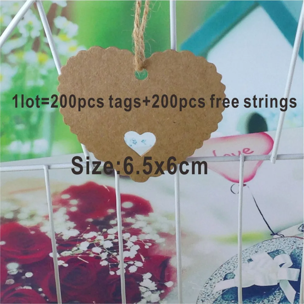 

Wholesale 200 pcs/lot with free strings Kraft tag Cardboard With Heart Hole Blank price Hang tag Gift tags ,DIY/kraft brown tag