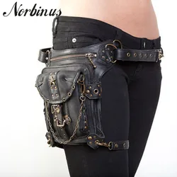 Bolsos de pierna de cintura Steampunk para hombres y mujeres, bolsa de pistolera de estilo victoriano, paquetes de cinturón de cadera de muslo de motocicleta, bolsos de mensajero de hombro