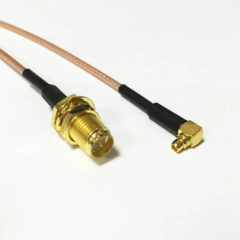 Nuevo Cable de conexión de módem RP-SMA interruptor de tuerca hembra MMCX macho enchufe de ángulo recto conector de cola de cerdo RG178 Cable 15 CM 6 pulgadas