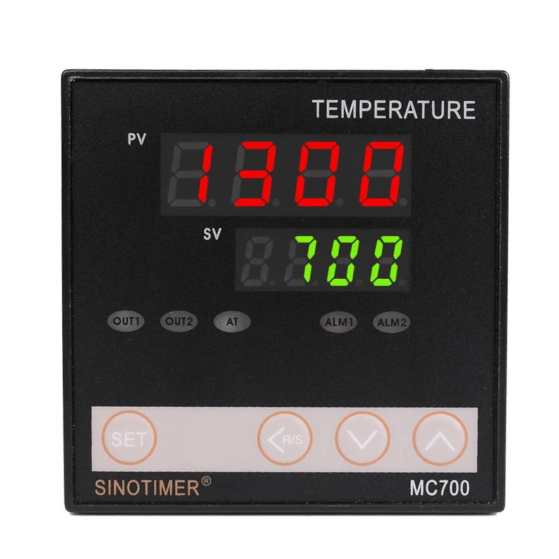 

Digital PID Temperature Controller Universal Relay Output K Thermocouple or PT100 Input Heating or Cooling with Alarm MC700