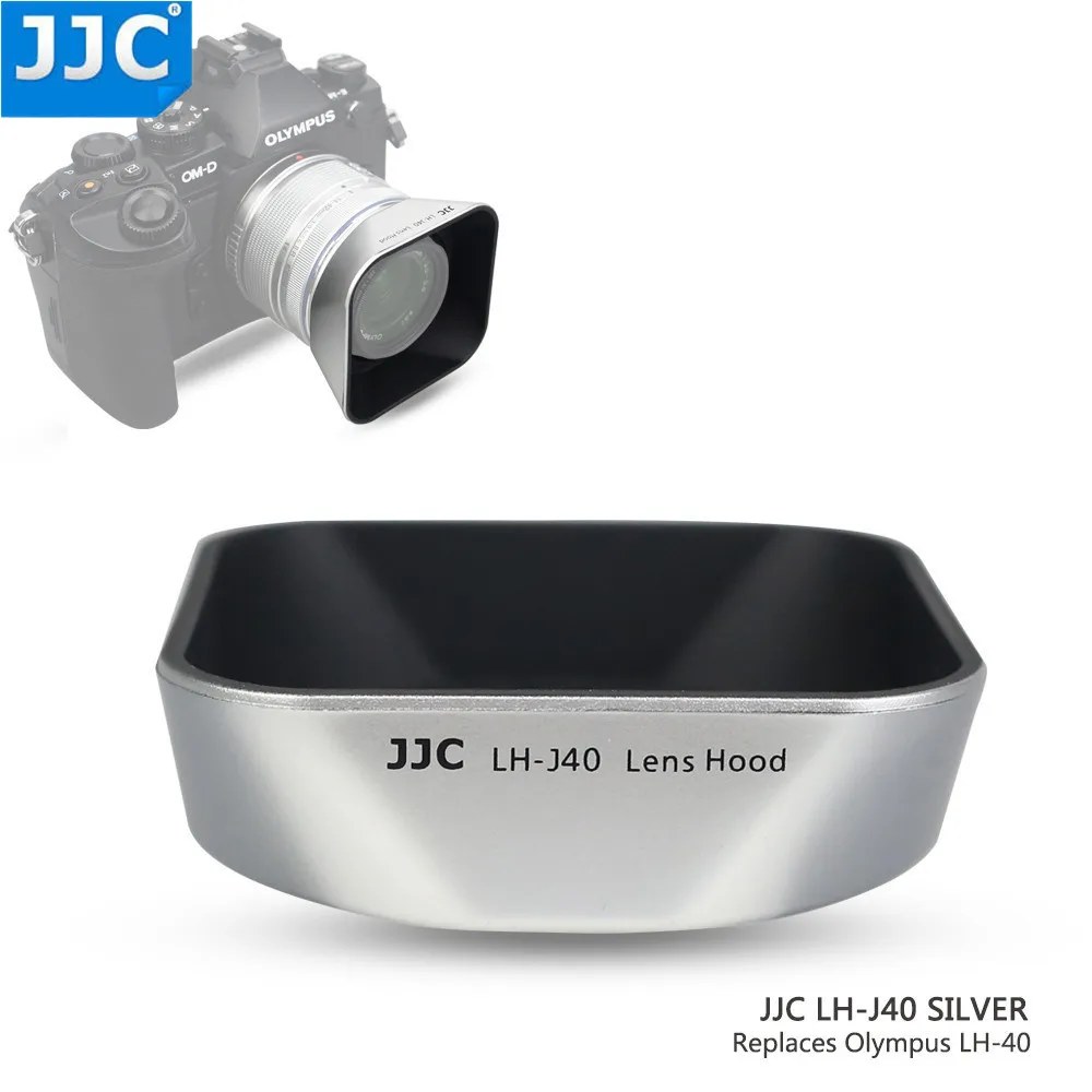 JJC Reversible Bayonet Square Lens Hood Shade for Olympus M.ZUIKO DIGITAL 14-42mm 1:3.5-5.6 II R Replaces Olympus LH-40 Black