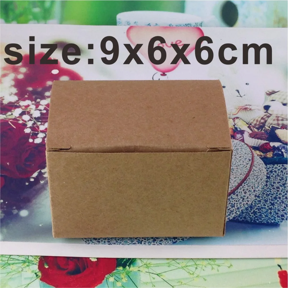 

50PCS/Lot Brown Kraft Craft Paper Jewelry Pack Boxes Small Gift Box For Biscuits Handmade Soap Wedding Party Candy Packaging Box