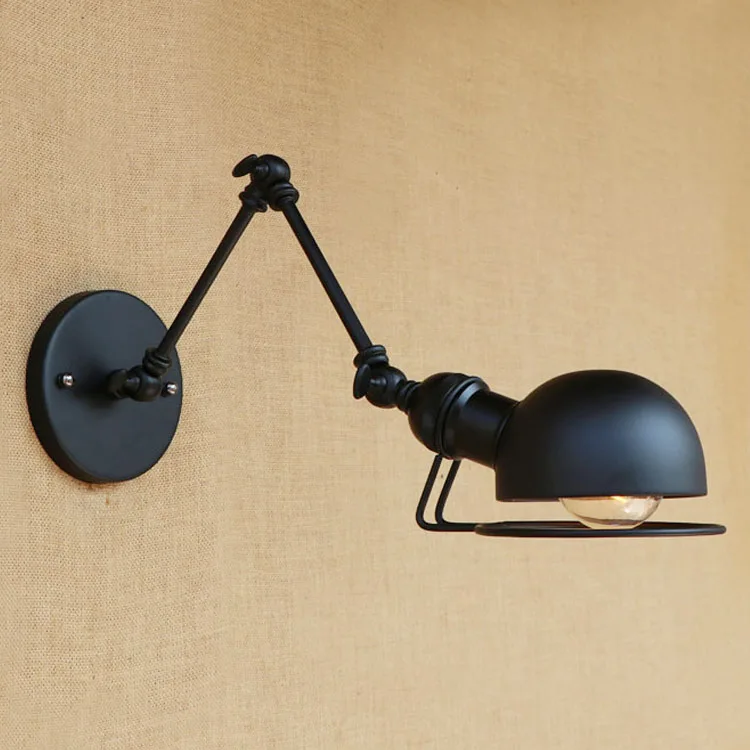 Adjustable Swing Long Arm Wall Light Fixtures Loft style Industrial Vintage Retro Wall Lamp Black Sconce Appliques Pared