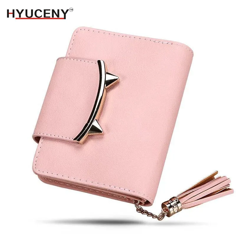 

New Korean Cute Cat Anime Leather Ruo fei Mini Wallet Women Small Clutch Female Purse Coin Card Holder Dollar Bag Cuzdanhand bag