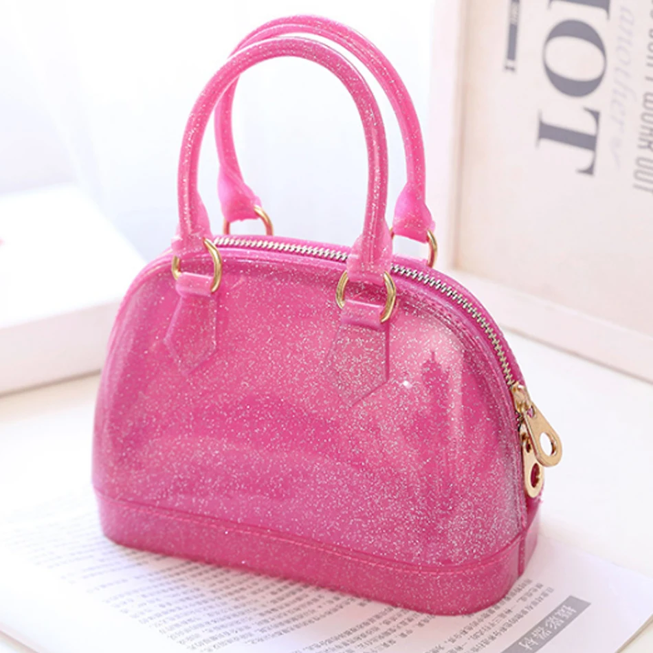 

Small PVC Waterproof Candy Colors Jelly Handbag Fashion Shell Shoulder Bag Crossbody Bag Summer Beach Bag