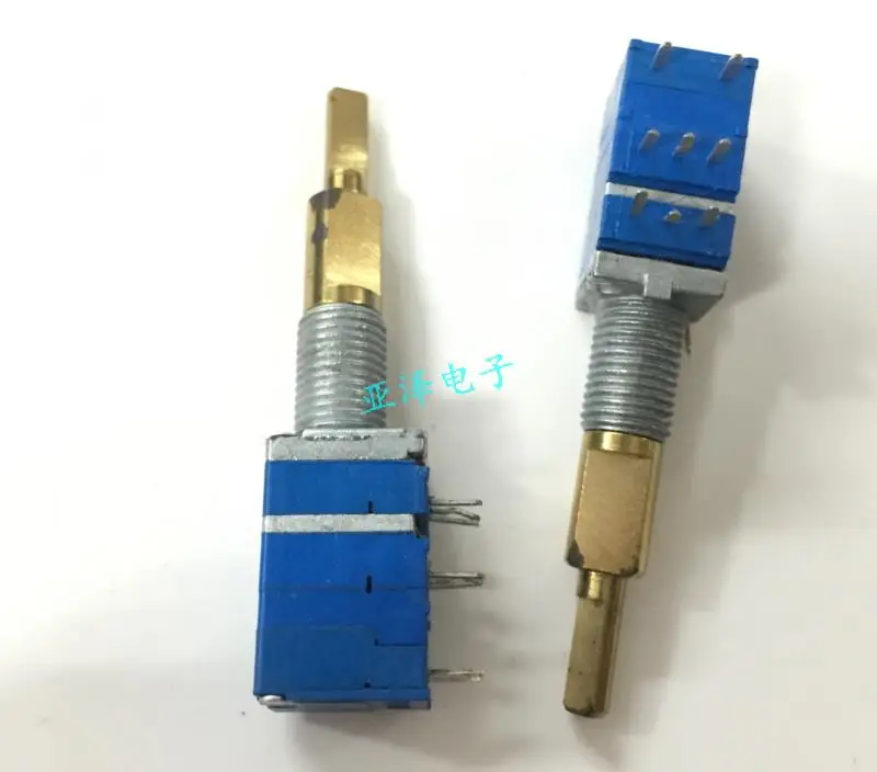 2pcs Taiwan 09 type precision potentiometer, double shaft double connection, B1M and A10K two kinds of resistance, double sw