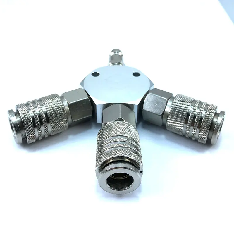 3-WAY MANIFOLD Quick Coupler 1/4\'\'NPT Connector Air Hose Coupling Pneumatic Tools European American Universal Style